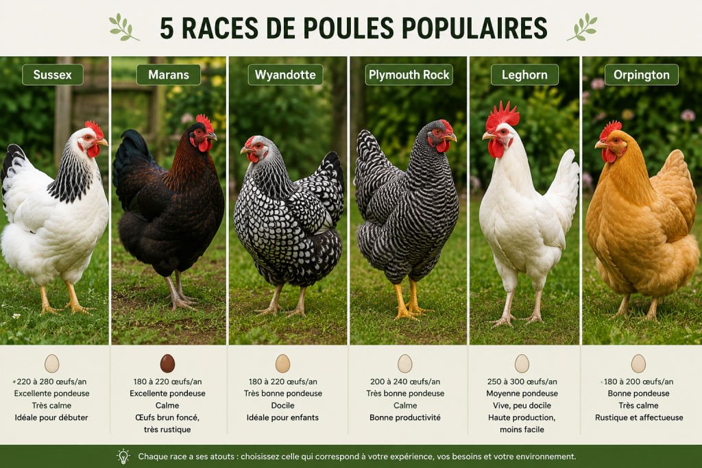 5 races de poules populaires