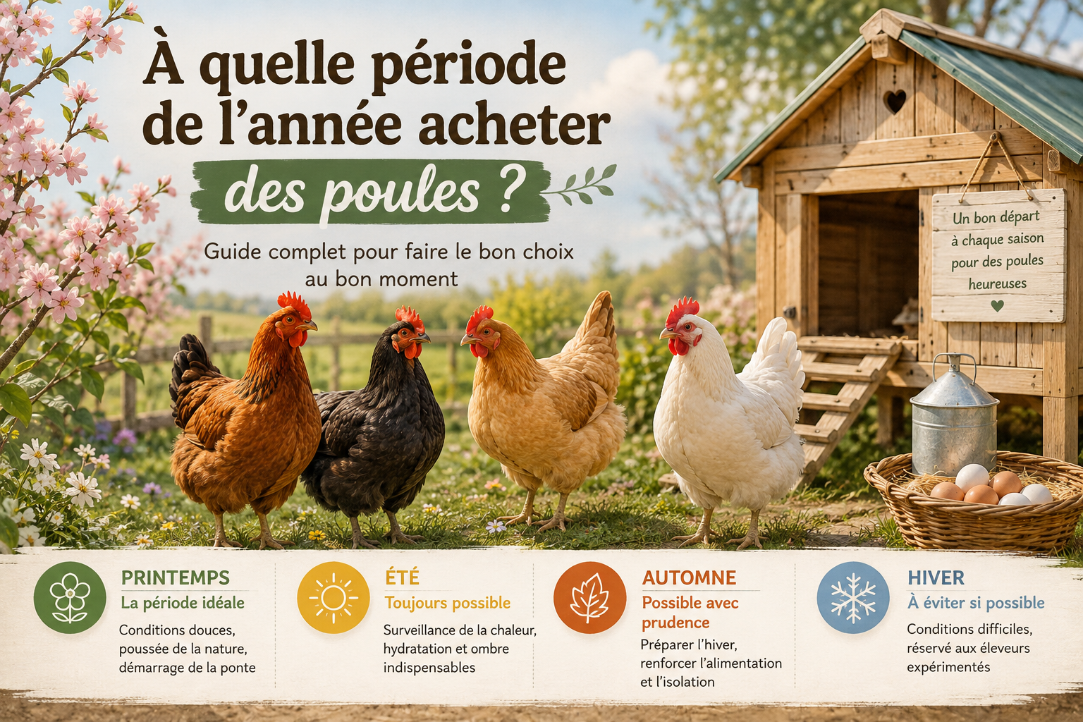 Les quatre saisons pour acheter des poules